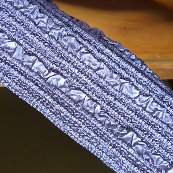 MILANO* lavender lightweight poly stretch long sleeve mock neck blouse top tunic - Picture 3 of 9